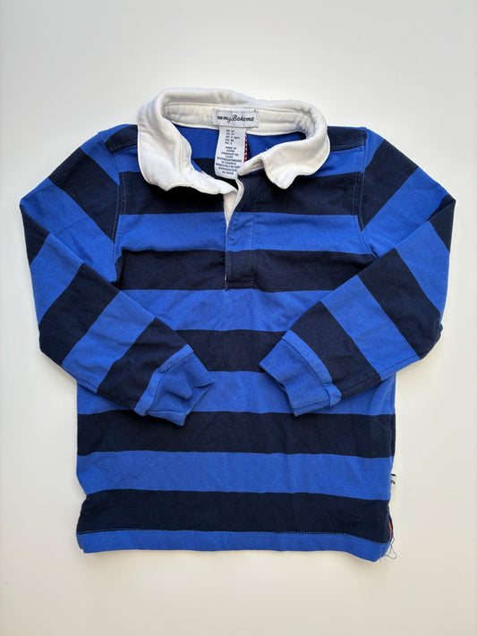 Tommy Bahama Shirt - Blue Striped Long Sleeve Polo | size 3T