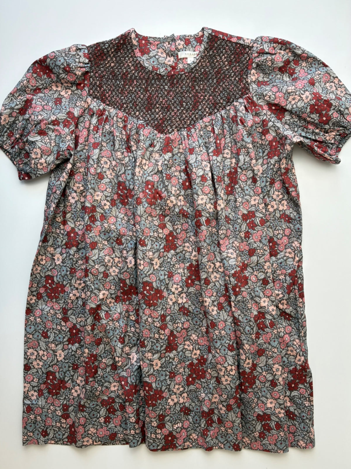 Noralee Dress - Multicolor 100% Cotton Smocked Floral | size 8