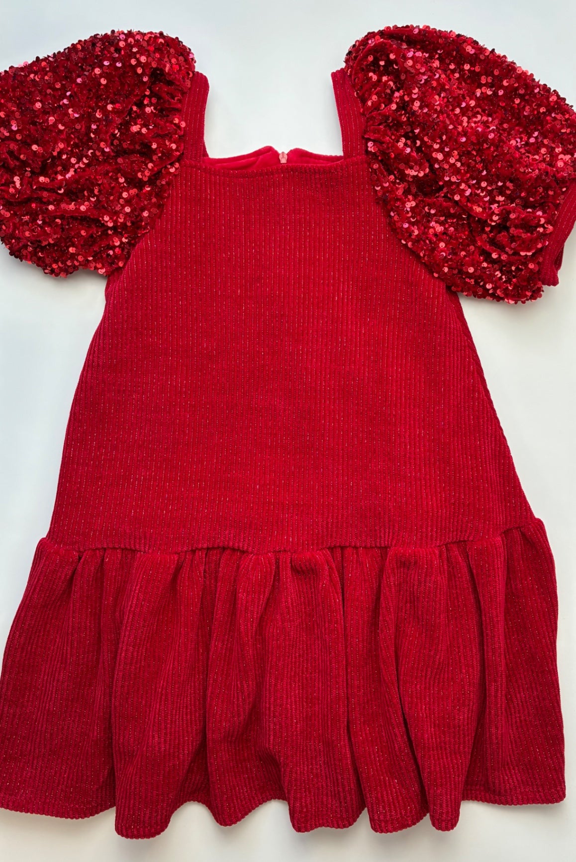 Lola & The Boys Dress - Red Sequin Puff Sleeve | size 8