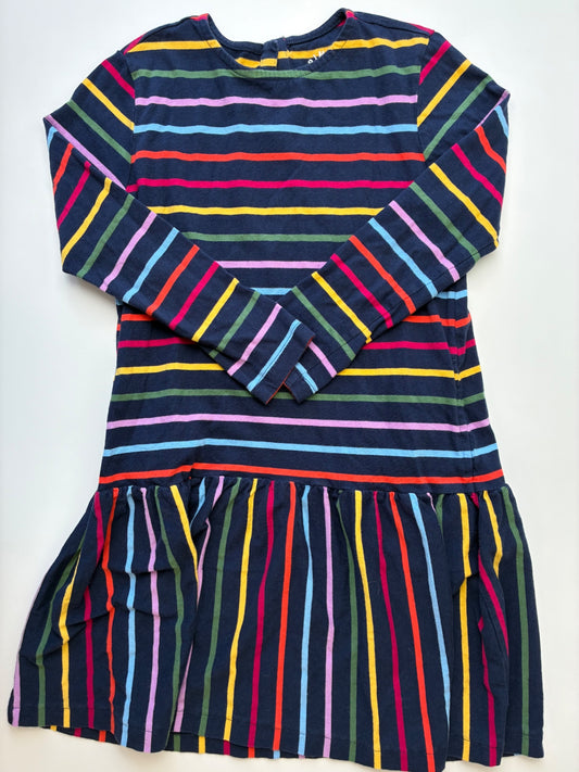 Primary Dress - Navy Blue Rainbow Stripe | size 8/9