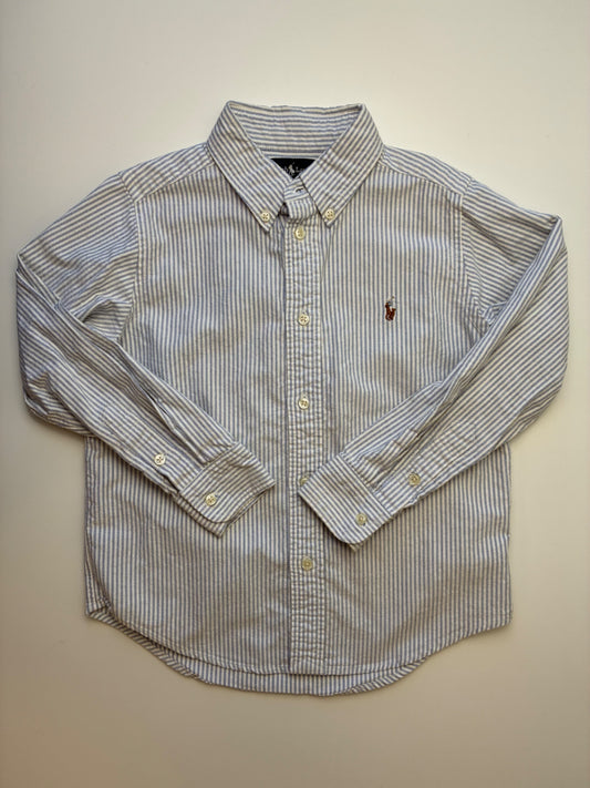 Ralph Lauren Shirt - Blue 100% Cotton Striped Button Down | size 6