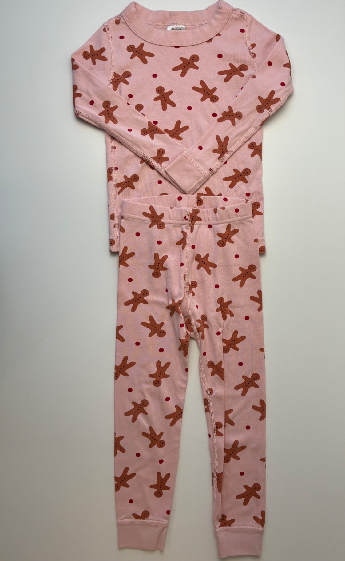 Hanna Andersson 2 Piece Ensemble - Pink Gingerbread Long Pajamas | size 4T