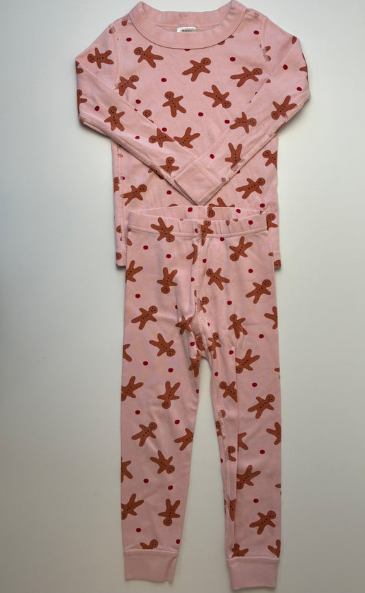 Hanna Andersson 2 Piece Ensemble - Pink Gingerbread Long Pajamas | size 4T