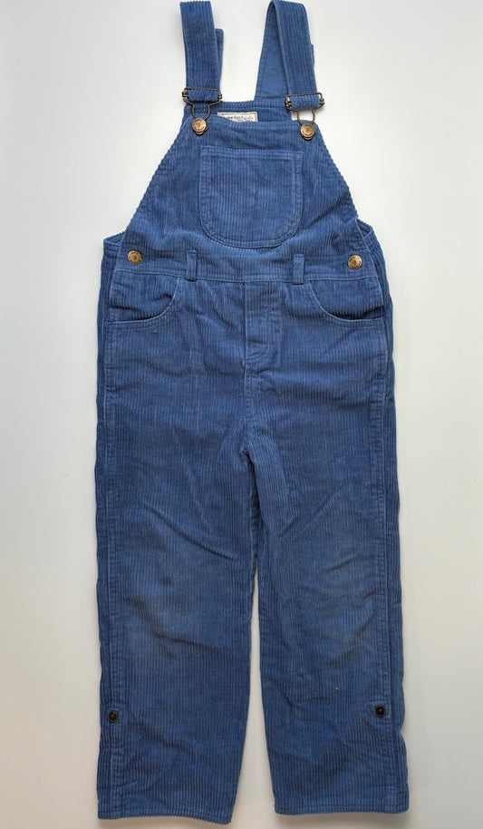 Dotty Dungarees Overalls - Blue Chunky Corduroy | size 5T/6