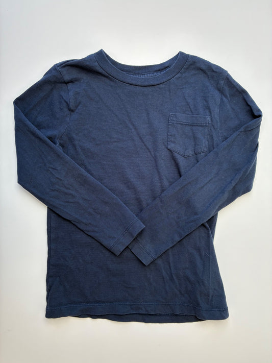 Crewcuts Long Sleeve T-Shirt - Navy Blue 100% Cotton | size 4T/5T
