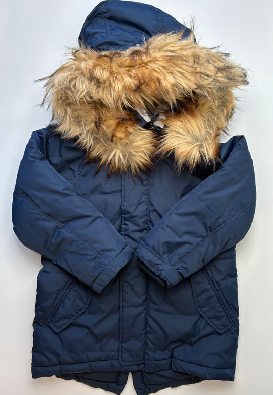 Crewcuts Coat - Navy Blue Fur Hood Puffer | size 4T/5T