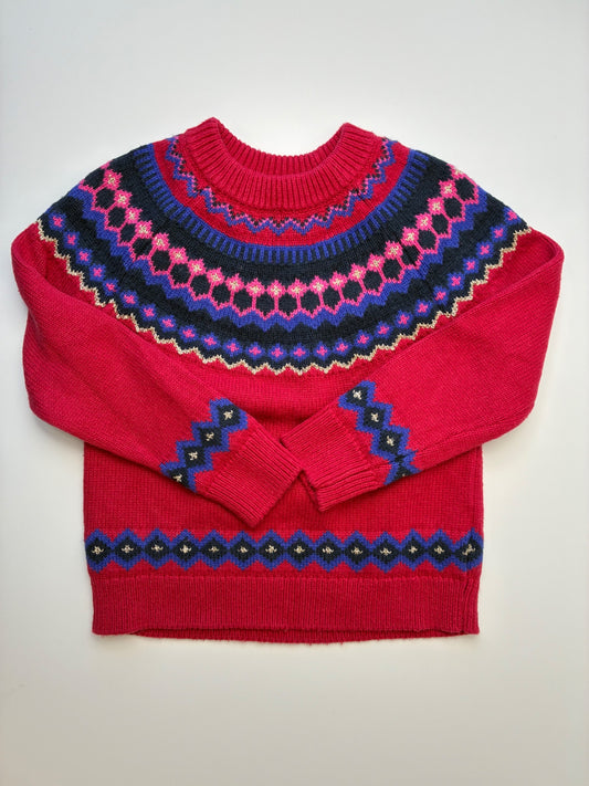 Crewcuts Sweater - Red Fair Isle | size 4T/5T
