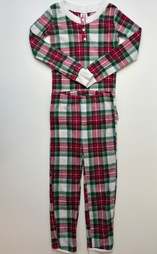 PJ Place 2 Piece Ensemble - Red Waffle Knit Plaid Pajamas | size 5T