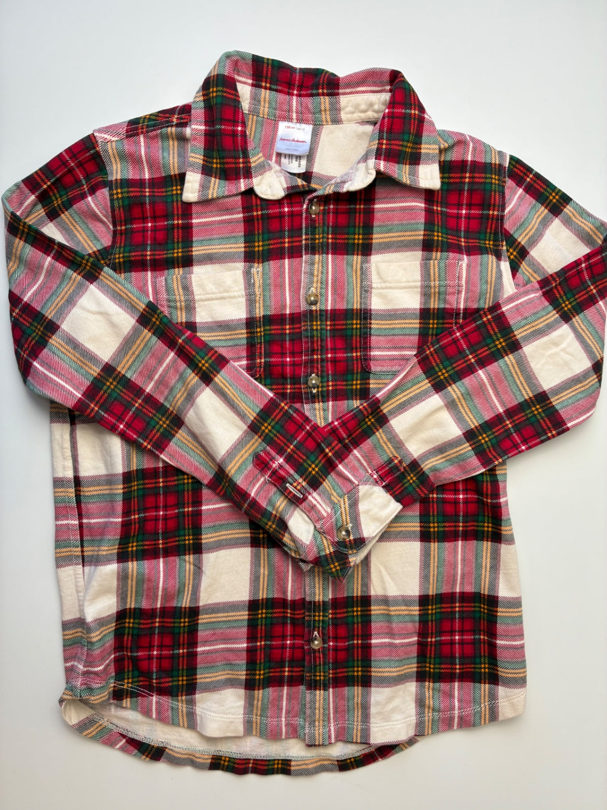 Hanna Andersson Shirt - Red 100% Cotton Plaid Button Up | size 12