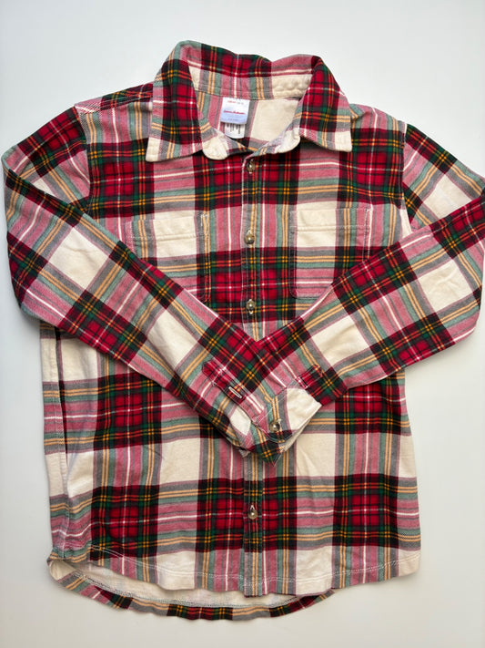 Hanna Andersson Shirt - Red 100% Cotton Plaid Button Up | size 12