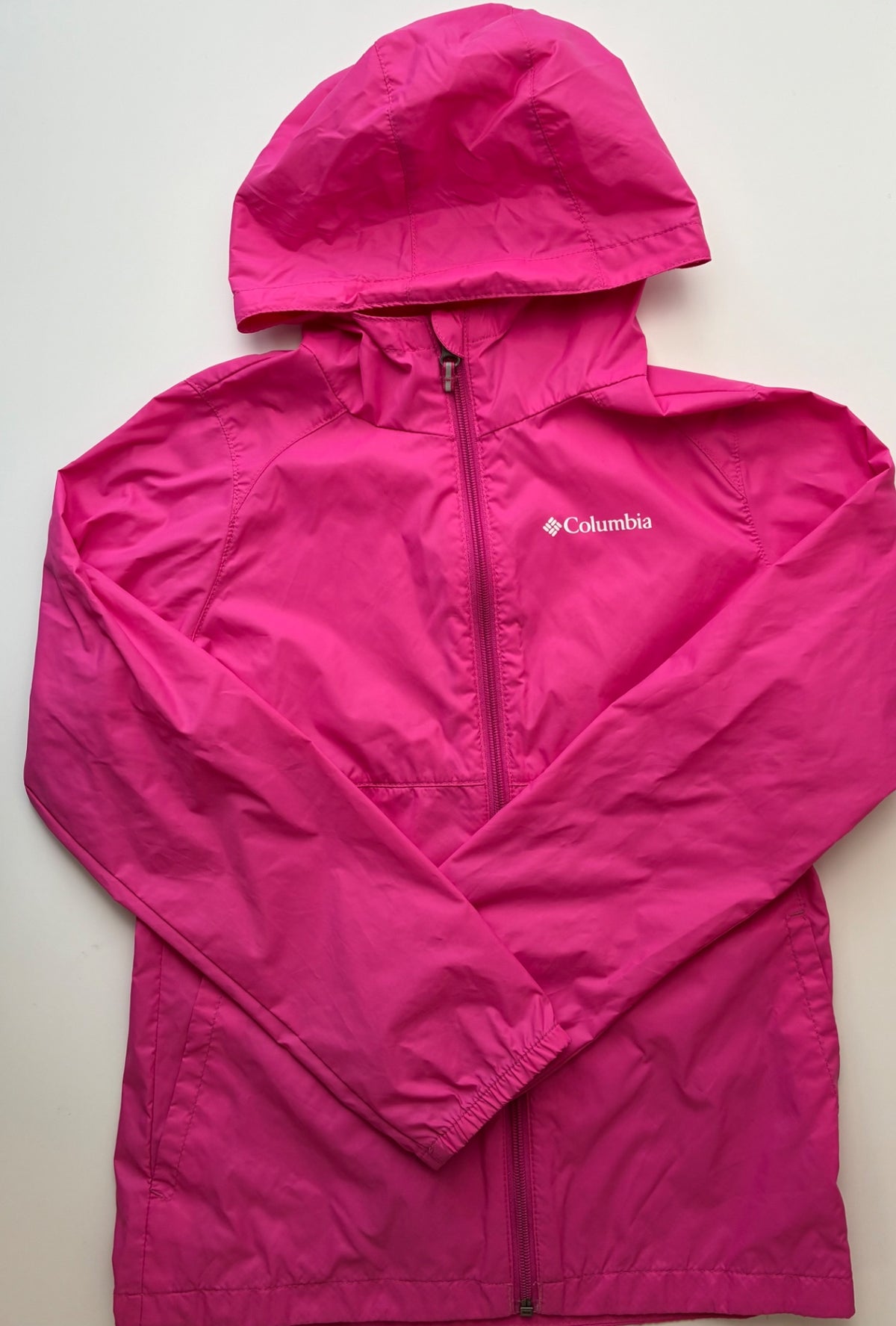 Columbia Jacket - Pink Windbreaker w/ Hood | size 10/12