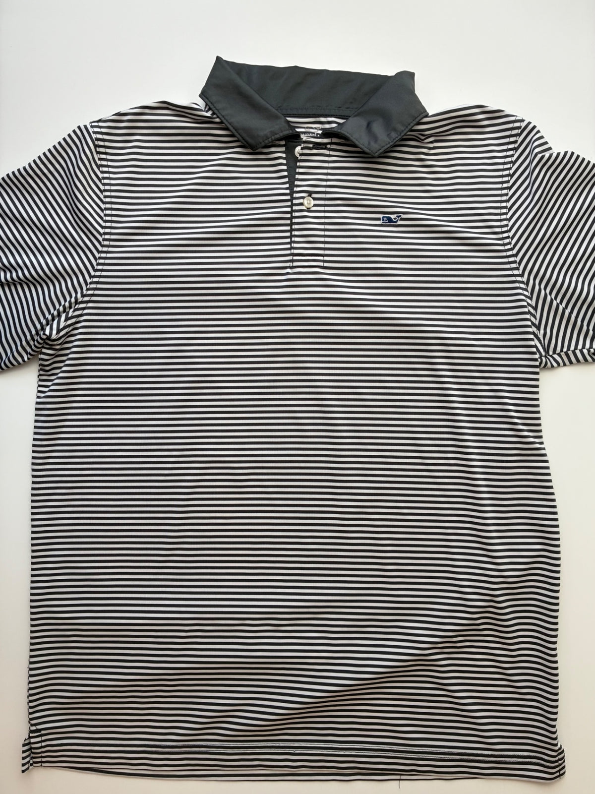 Vineyard Vines Shirt - Gray Striped Performance Polo | size 18