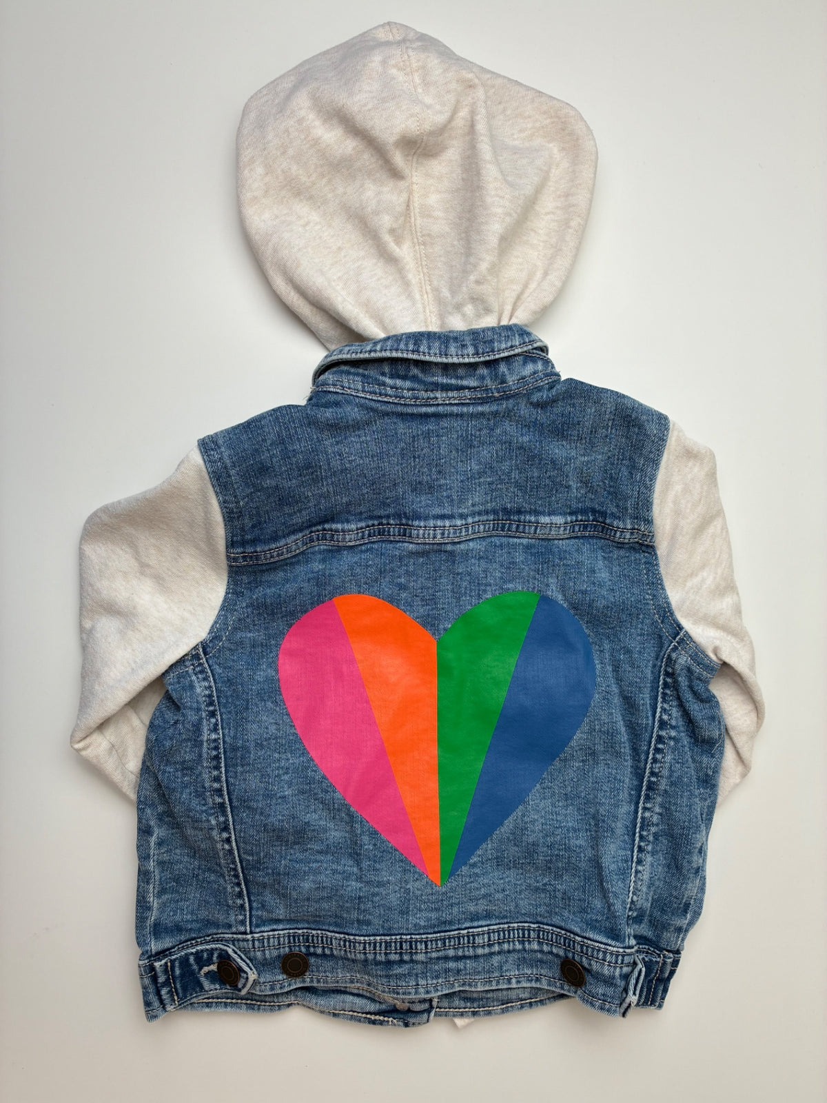 Tucker + Tate Jacket - Blue Denim + Heart Graphic | size 7