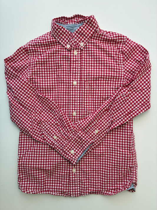 H&M Shirt - Red Gingham Button Down | size 7/8