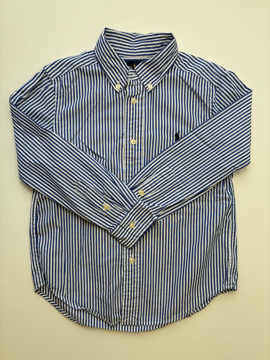 Ralph Lauren Shirt - Blue Striped Button Down | size 6