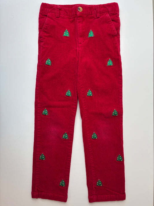 E Land Pants - Red Christmas Tree Corduroy | size 8