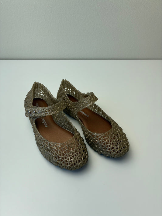 Mini Melissa Shoes - Gold Glitter Jelly Campana | size Shoe 13.5