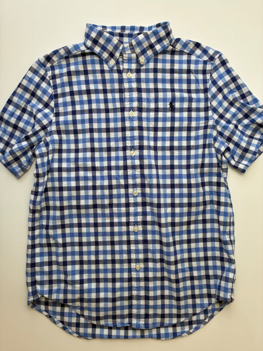 Ralph Lauren Shirt - Blue Buffalo Check Button Down | size 14/16