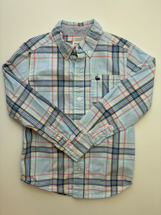 Carter's Shirt - Blue Plaid Button Down | size 6
