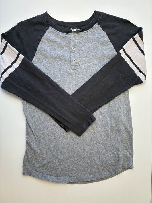Hanna Andersson Shirt - Gray Raglan Henley | size 12