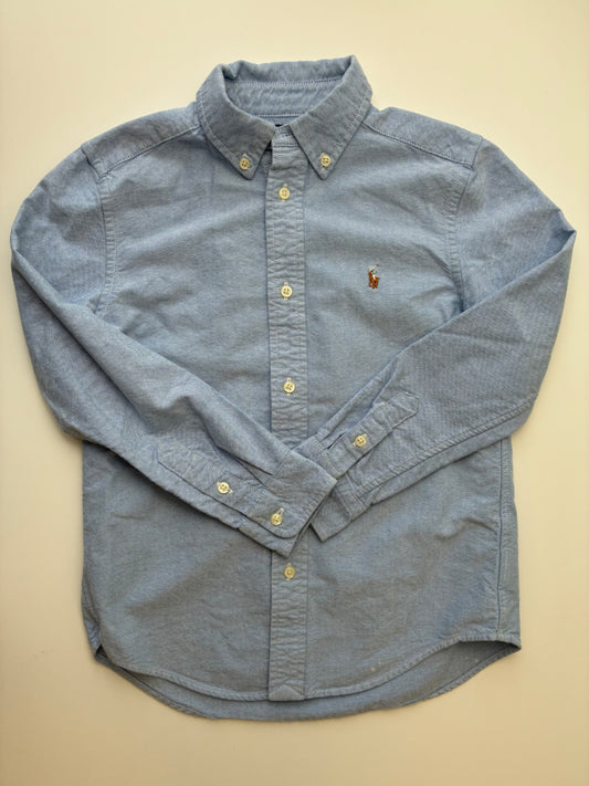 Ralph Lauren Shirt - Blue 100% Cotton Button Down | size 7