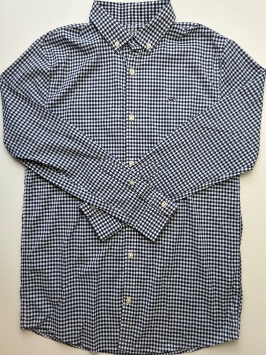 Vineyard Vines Shirt - Navy Blue Gingham Performance Button Down | size 18