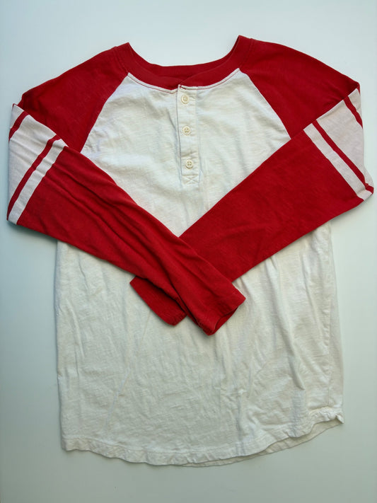 Hanna Andersson Shirt - Cream Raglan Henley | size 12