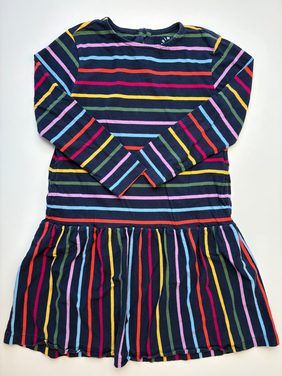 Primary Dress - Navy Blue 100% Cotton Striped | size 6/7