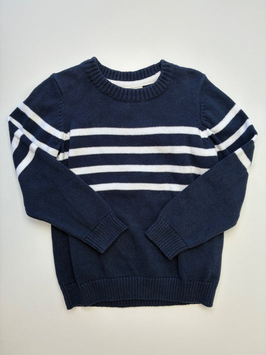 Janie and Jack Sweater - Navy Blue 100% Cotton Striped | size 3T