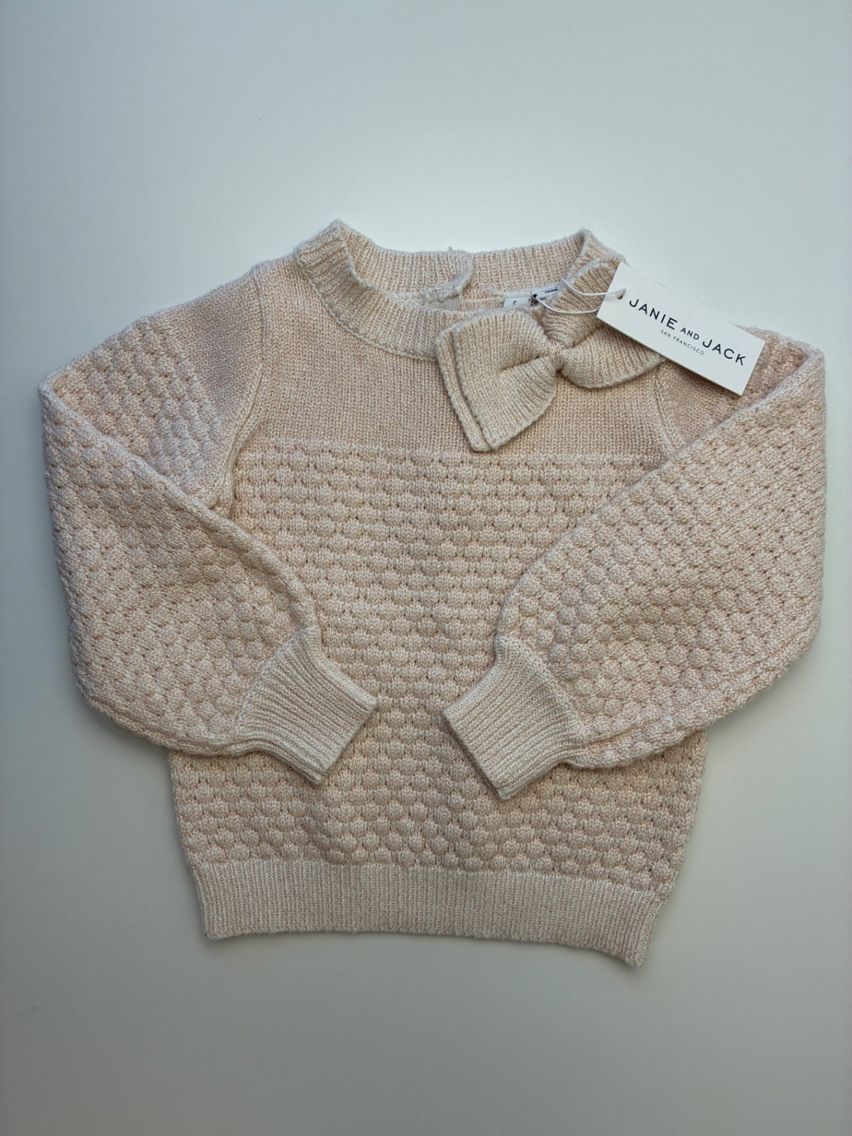 Janie and Jack Sweater - Cream Metallic Knit | size 3T