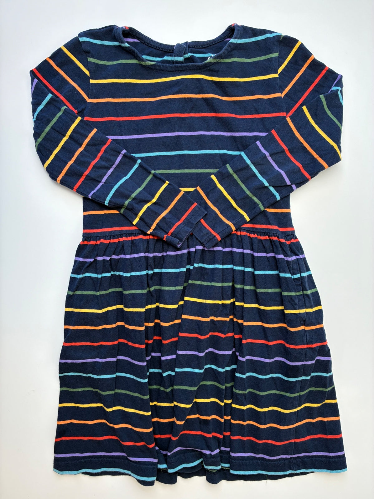 Primary Dress - Navy Blue 100% Cotton Striped | size 6/7