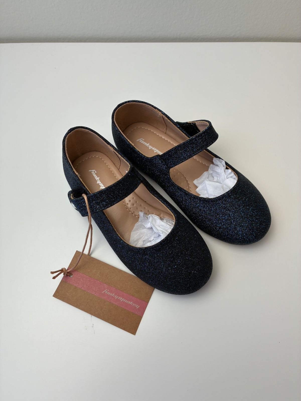 FunkyMonkey Shoes - Navy Blue Glitter Ballet Flat | size Shoe 10