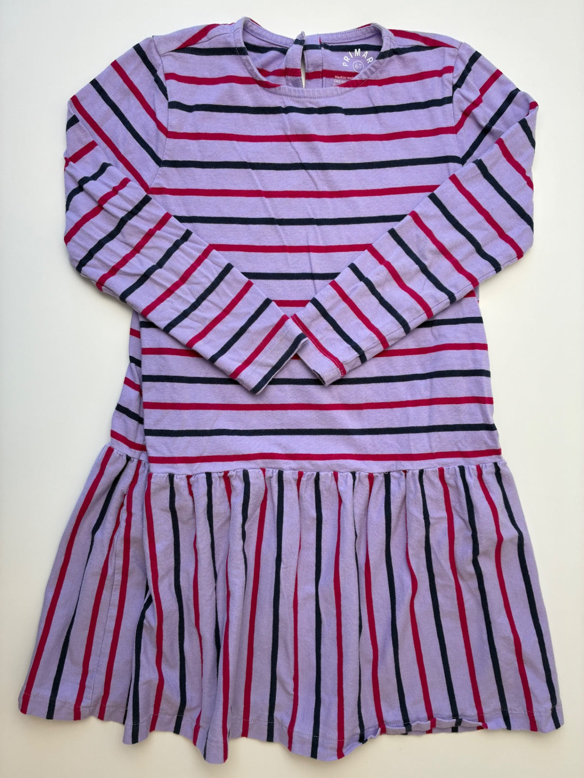 Primary Dress - Purple 100% Cotton Striped | size 6/7
