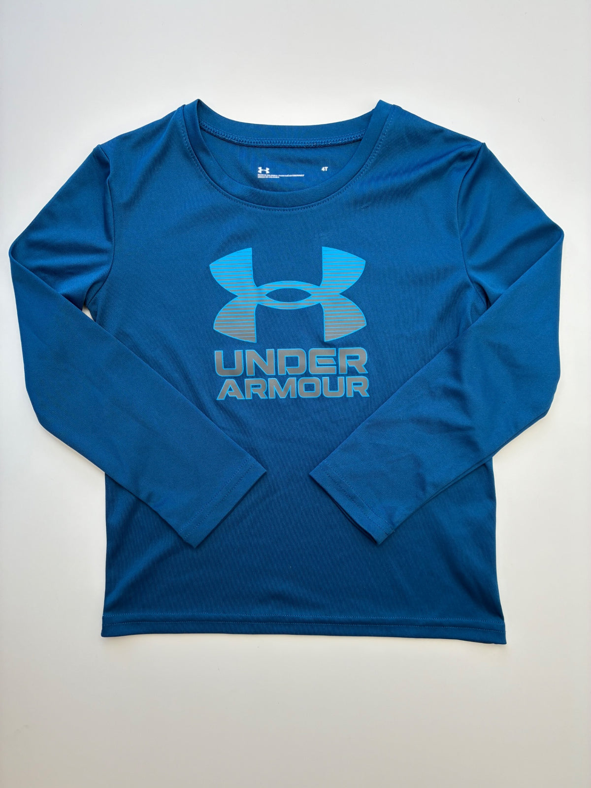 Under Armour Long Sleeve T-Shirt - Blue Logo Graphic | size 4T