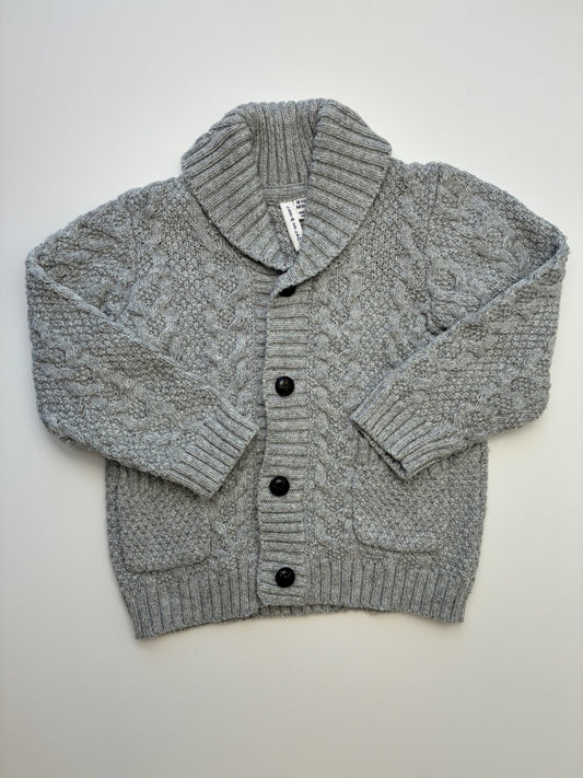 Janie and Jack Sweater - Gray Shawl Collar Cardigan | size 18 - 24 Months