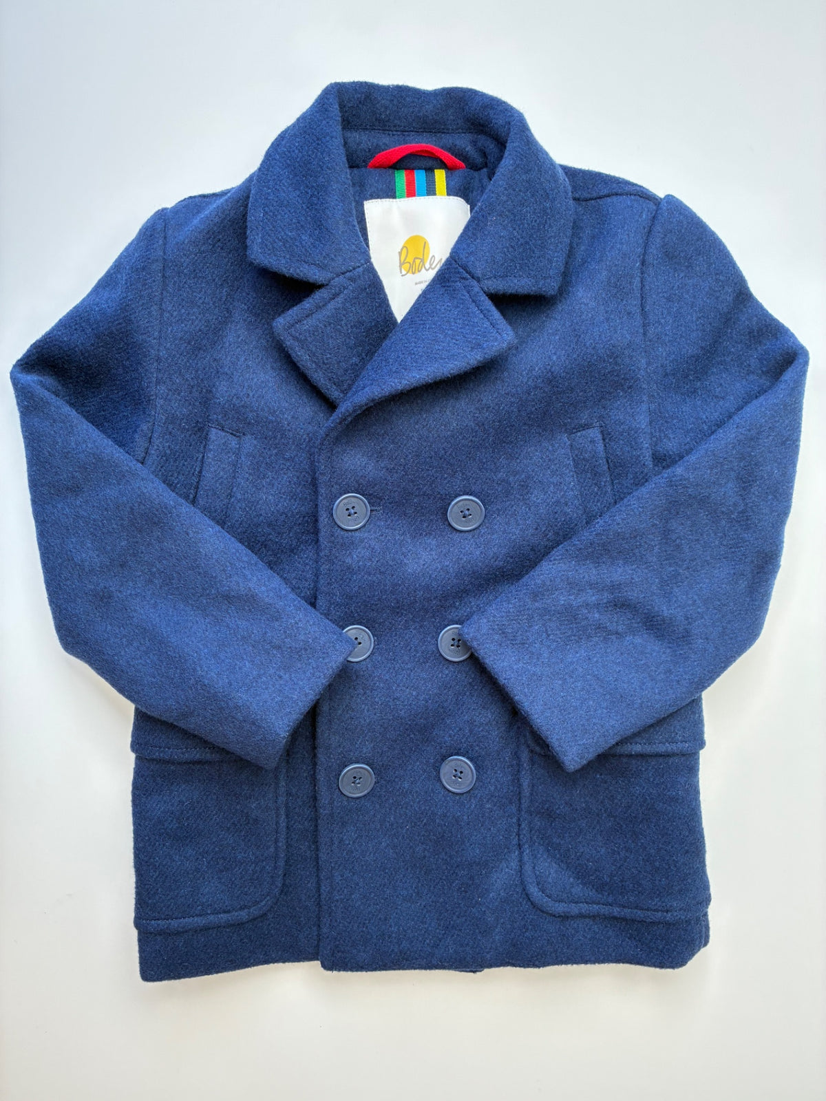 Boden Coat - Navy Blue Wool Blend Overcoat | size 5T/6