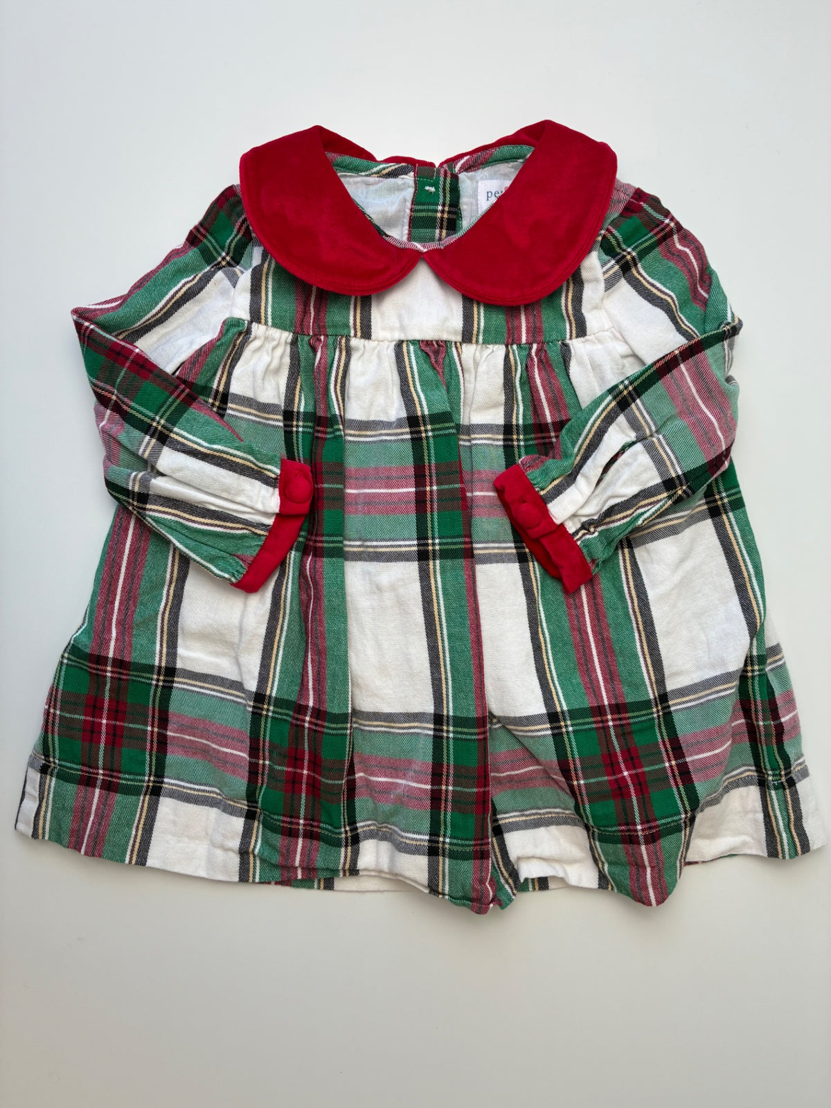 Petit Peony Dress - Multicolor 100% Cotton Plaid | size 2T