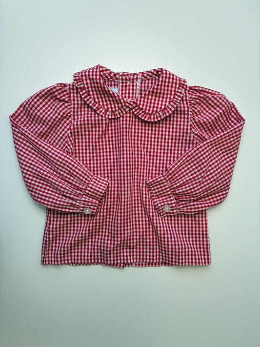 Little English Shirt - Red Gingham Blouse | size 24 Months