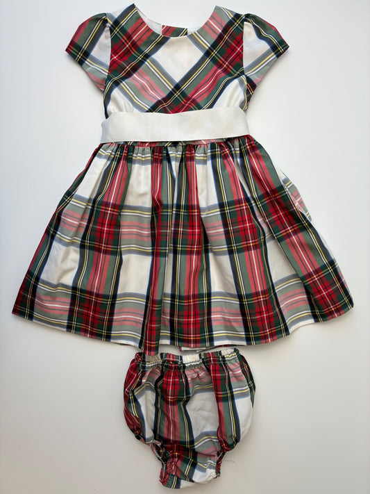 Ralph Lauren Dress - Multicolor Plaid Taffeta + Bloomers | size 12 Months