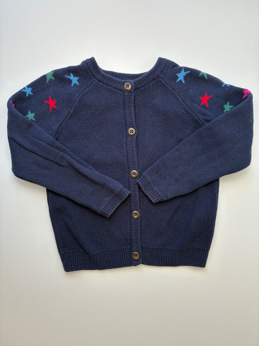Hanna Andersson Sweater - Navy Blue 100% Cotton Stars Cardigan | size 5T