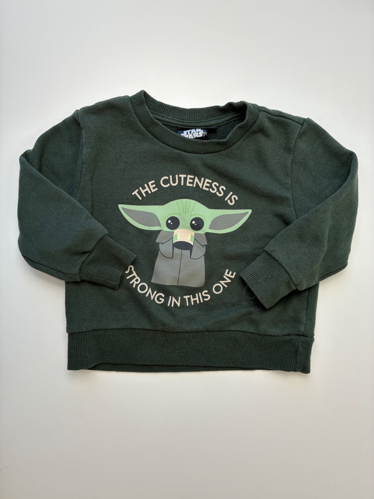 Star Wars Sweatshirt - Green Yoda Hoodie | size 18 Months