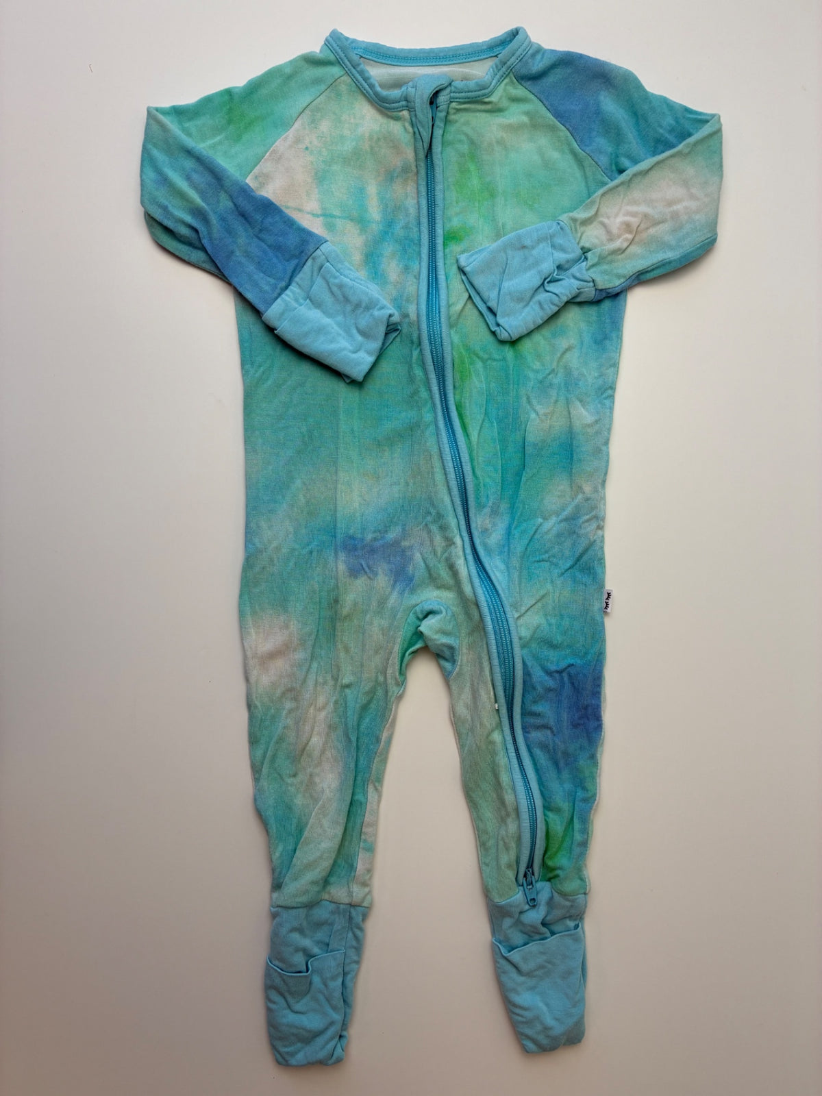 Little Sleepies Onesie - Blue Tie Dye Zippy | size 3 - 6 Months