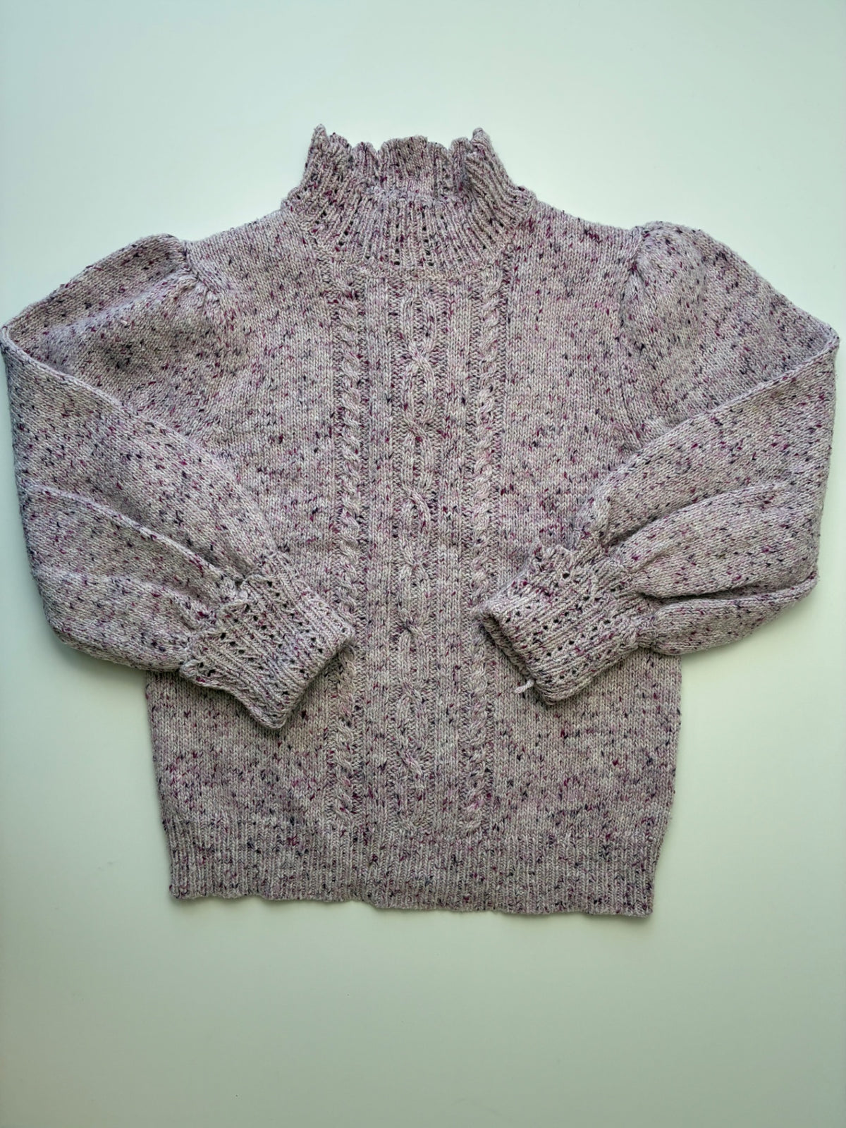 Janie and Jack Sweater - Purple Speckled Mockneck | size 10