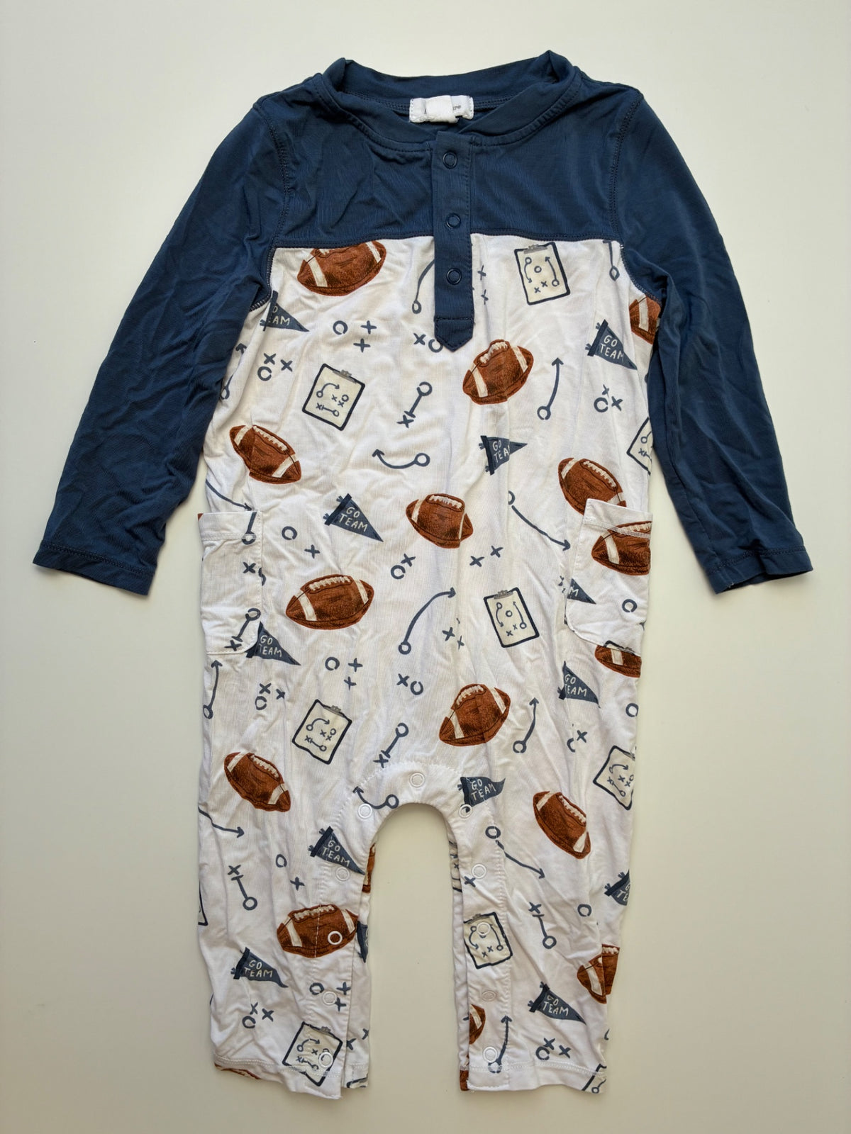 Angel Dear Onesie - Blue Football | size 6 - 12 Months