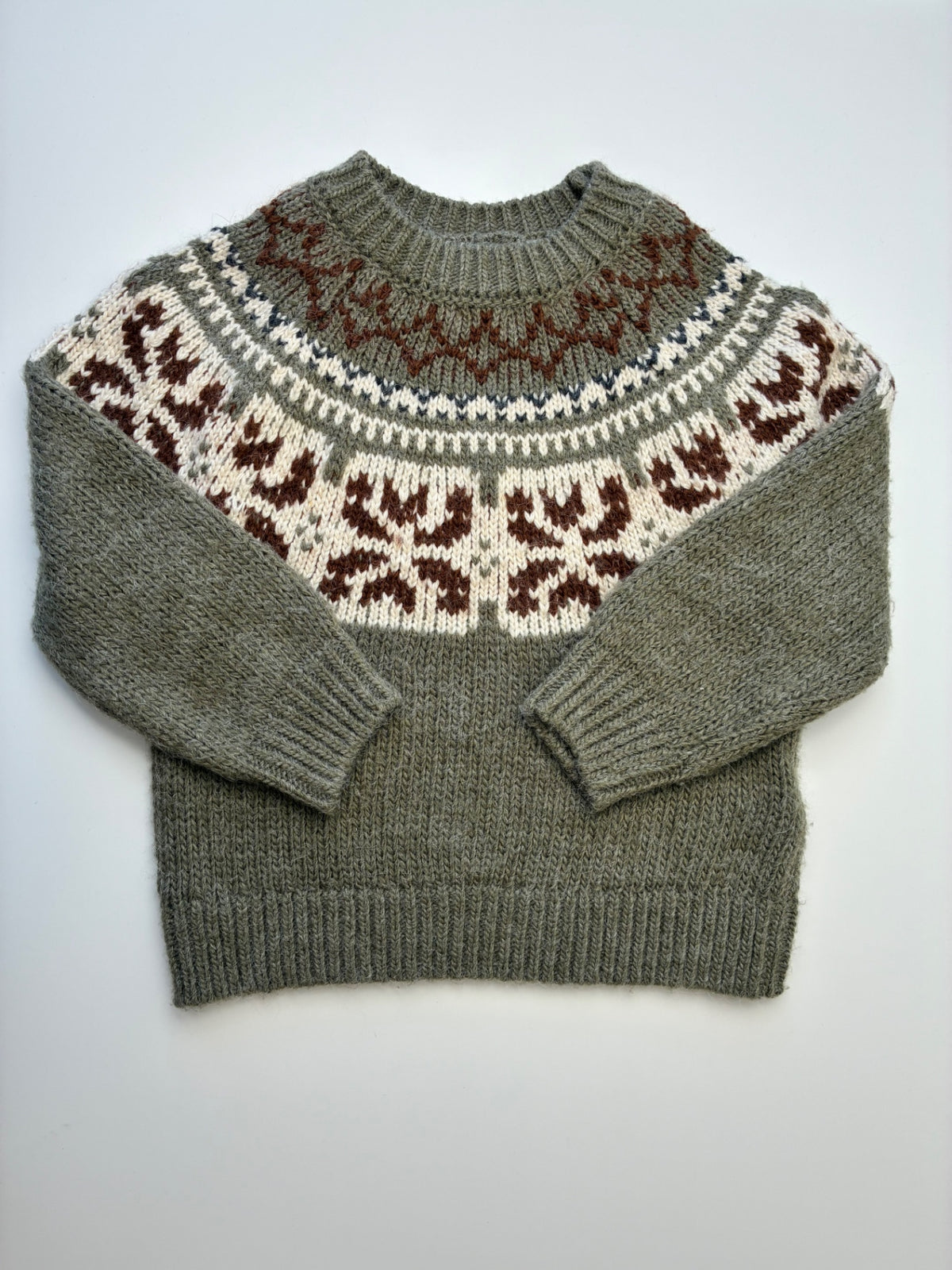 Zara Sweater - Green Fair Isle | size 4T