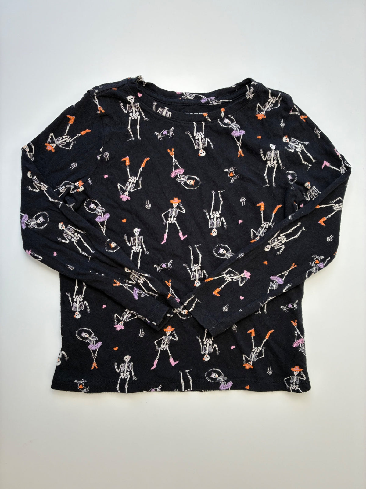 Old Navy Halloween Clothing - Black 100% Cotton Skeletons | size 6/7