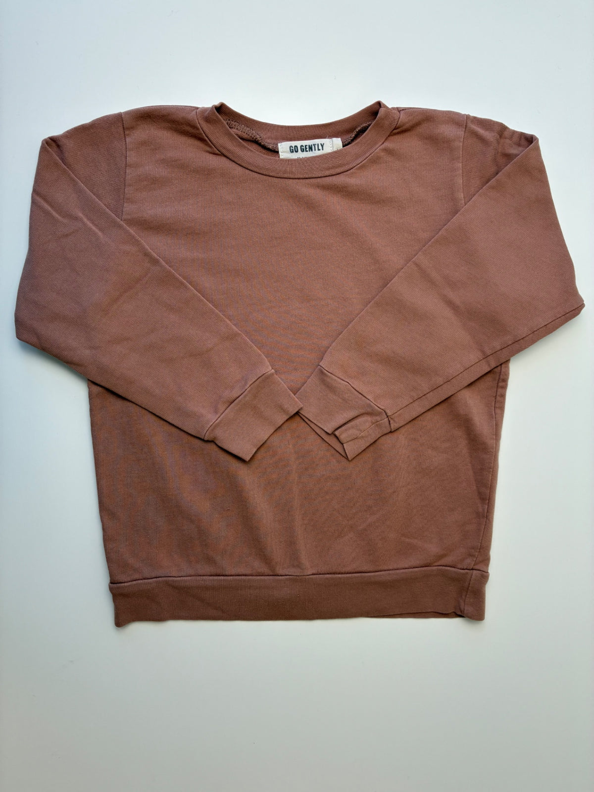 Go Gently Nation Sweatshirt - Brown 100% Organic Cotton Crewneck | size 5T