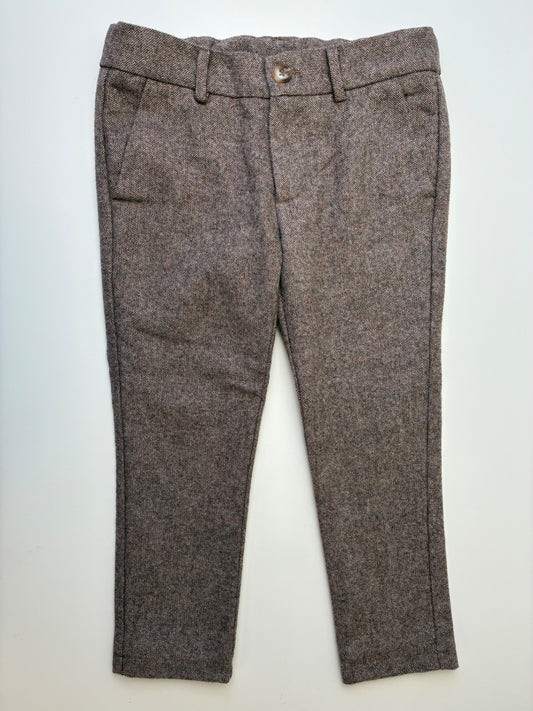 Mon Amie Kids Pants - Brown Knit Trouser | size 4T
