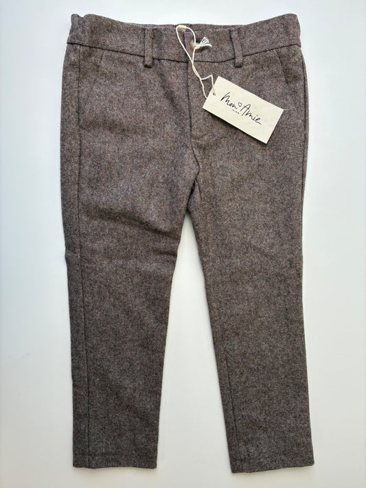 Mon Amie Kids Pants - Brown Knit Trouser | size 5T