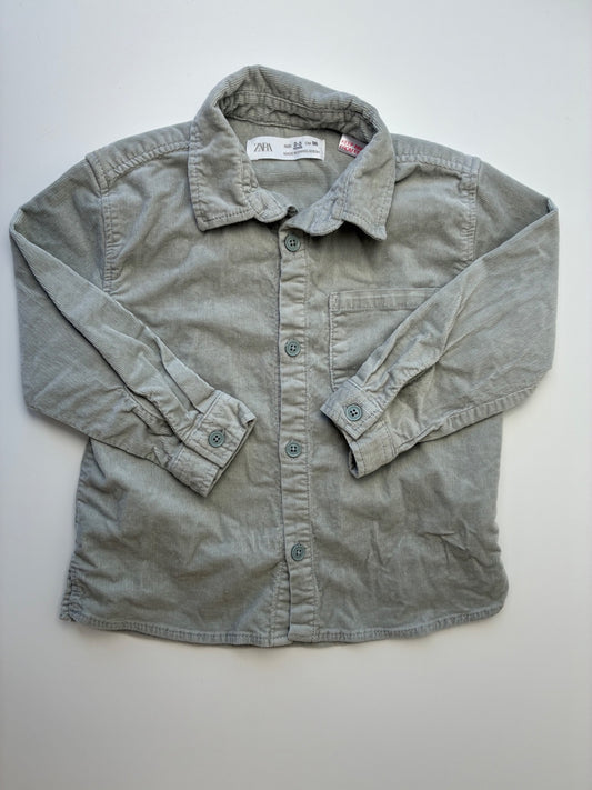 Zara Shirt - Green Corduroy Button Up | size 2T/3T